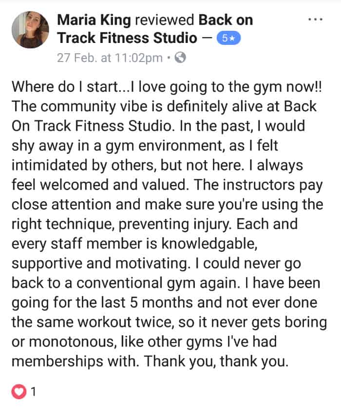 Maria King testimonial
